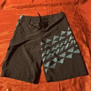 makai beach Boarding Blue Wave Pattern Swimming Trunks Size L